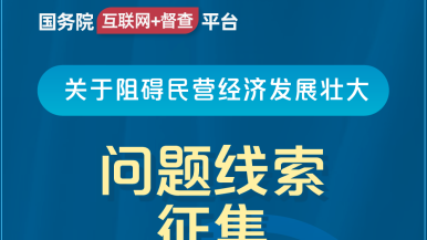 啊啊操我逼好爽国务院“互联网+督查”平台公开征集阻碍民营经济发展壮大问题线索